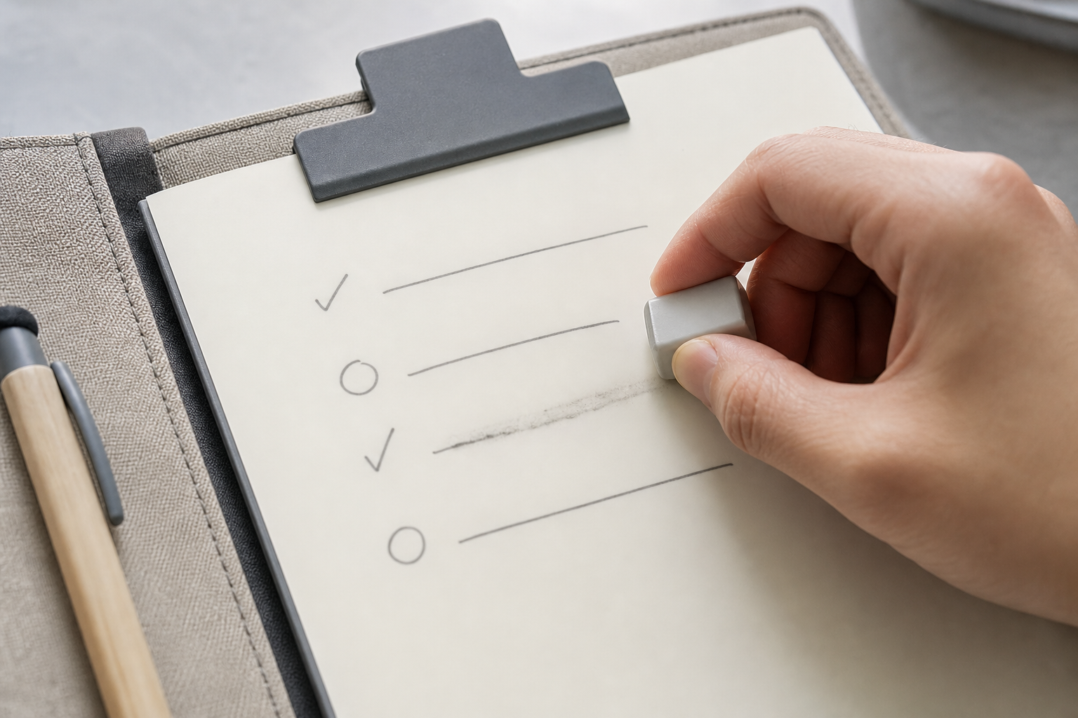 Hand erasing one task on Magboard